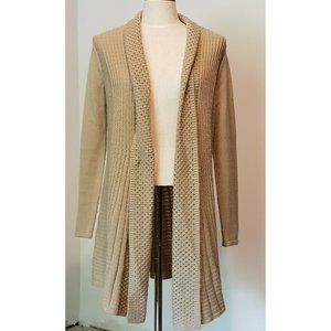 Dana Buchman Medium Tan Long Sweater Duster medium